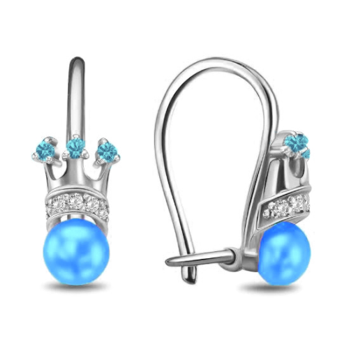 Серебряные cерьги классические с жемчугом