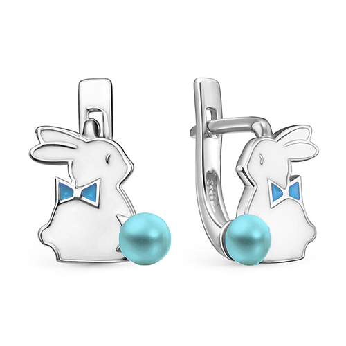 Серебряные cерьги классические с жемчугом