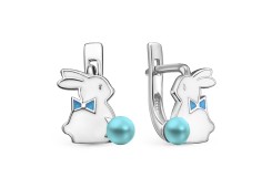 Серебряные cерьги классические с жемчугом