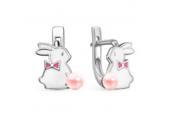 Серебряные cерьги классические с жемчугом