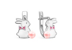 Серебряные cерьги классические с жемчугом