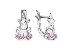 Серебряные cерьги классические с фианитом