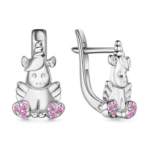 Серебряные cерьги классические с фианитом