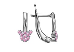 Серебряные cерьги классические с корундом