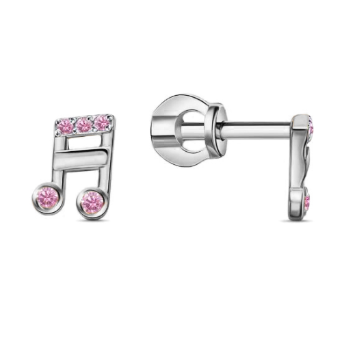 Серебряные cерьги пусеты (гвоздики) с корундом