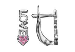 Серебряные cерьги классические с корундом