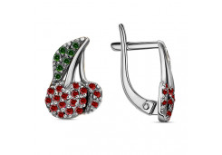 Серебряные cерьги классические с фианитом