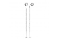 Серебряные cерьги классические с фианитом