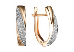 Золотые cерьги классические с бриллиантом