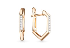 Золотые cерьги с бриллиантом