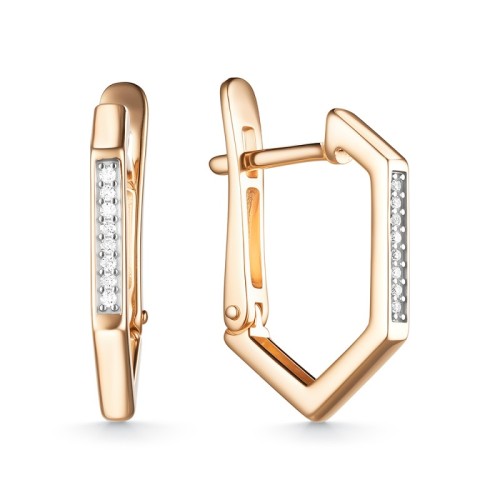 Золотые cерьги с бриллиантом