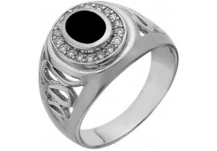 Печатка из серебра с фианитом