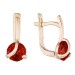 Золотые cерьги с гранатом
