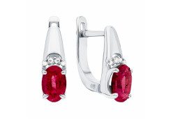 Серебряные cерьги с драгоценными камнями