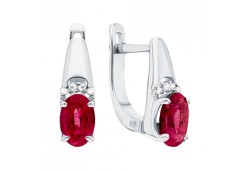 Серебряные cерьги с драгоценными камнями