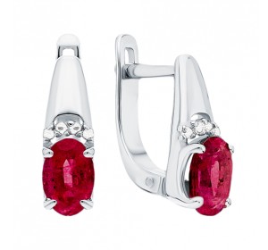 Серебряные cерьги с драгоценными камнями