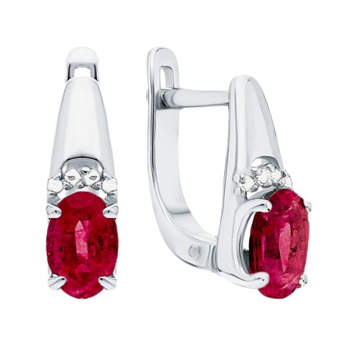 Серебряные cерьги с драгоценными камнями