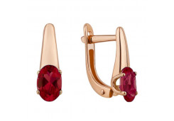 Серьги из красного золота 585 пробы с рубином