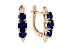 Золотые cерьги с сапфиром