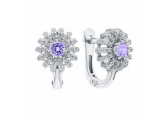 Серебряные cерьги классические с танзанитом