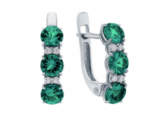 Серебряные cерьги классические с турмалином