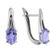 Серьги из белого золота с танзанитом