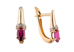 Золотые cерьги с рубином