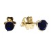 Золотые cерьги пусеты (гвоздики) с сапфиром