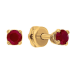 Золотые cерьги пусеты (гвоздики) с рубином