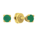 Серьги пусеты (гвоздики) из желтого золота с изумрудом