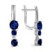 Серьги висячие из белого золота с сапфиром