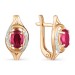 Золотые cерьги с рубином