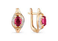 Золотые cерьги с рубином