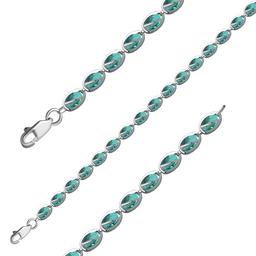 Серебряный браслет с кристаллом