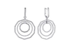 Серебряные cерьги висячие с фианитом