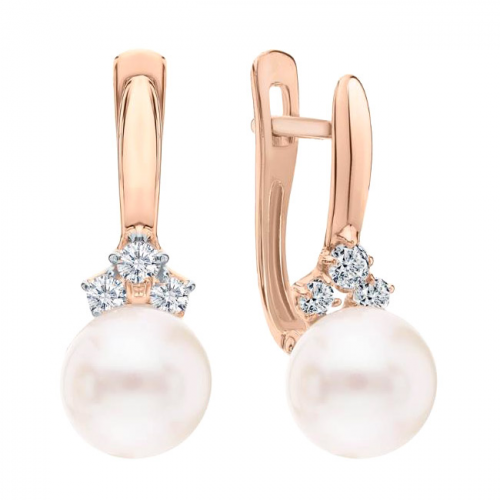 Золотые cерьги с жемчугом