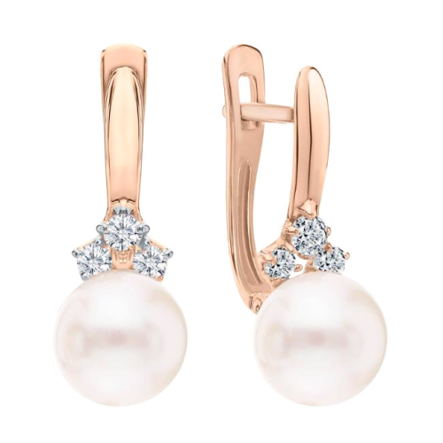 Золотые cерьги с жемчугом