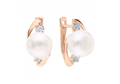 Золотые cерьги классические с жемчугом