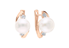 Золотые cерьги классические с жемчугом