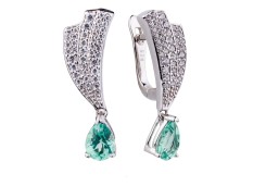 Серебряные cерьги классические с апатитом