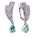 Серебряные cерьги классические с апатитом