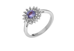 Серебряное кольцо с танзанитом
