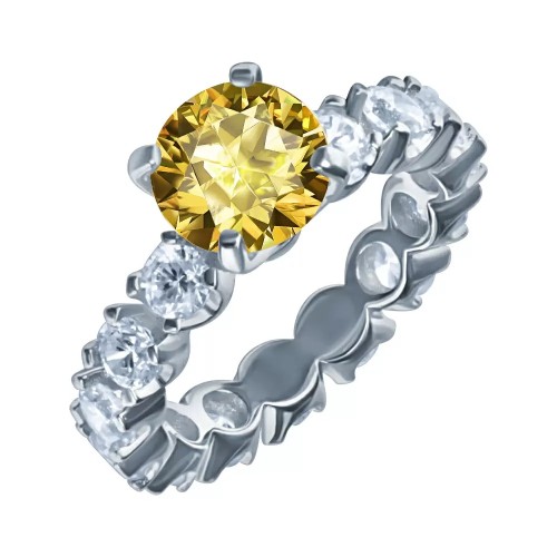 Серебряное кольцо с фианитом