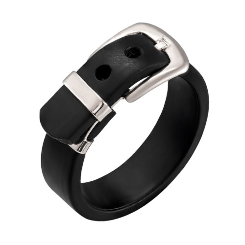 Серебряное кольцо с каучуком