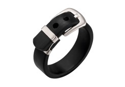 Серебряное кольцо с каучуком