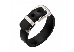 Серебряное кольцо с каучуком