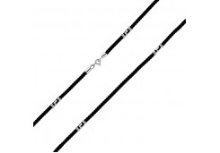 Шнурок из серебра с текстилем