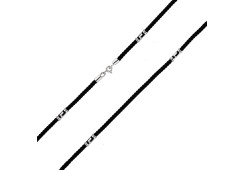 Шнурок из серебра с текстилем