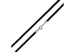 Шнурок из серебра с текстилем