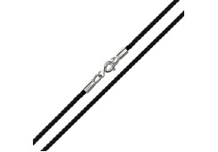 Шнурок из серебра с текстилем